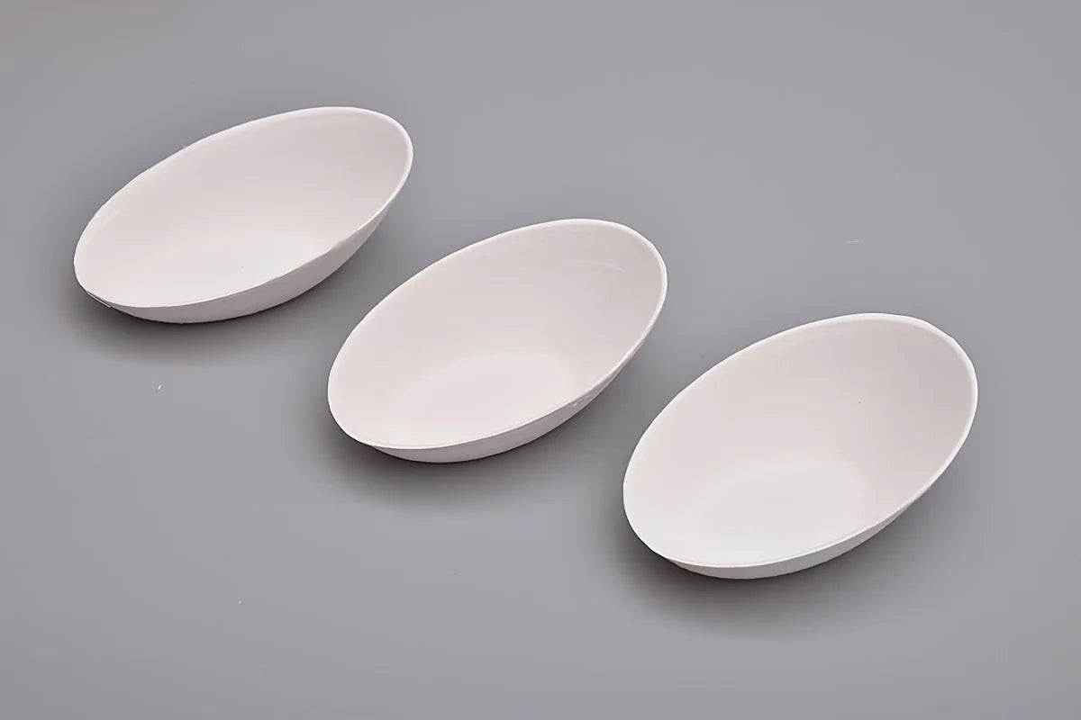 10pcs Economy Pack Super Mini Disposable Sugar Cane Syrup Cake Salad Plates for Restaurants, Dipping Saucer Plates
