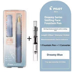 Pilot Kakuno Fountain Pen,Limited Edition Madoromi White (F/M Nib) for Students, Calligraphy& Daily Writing Japanese Stationery