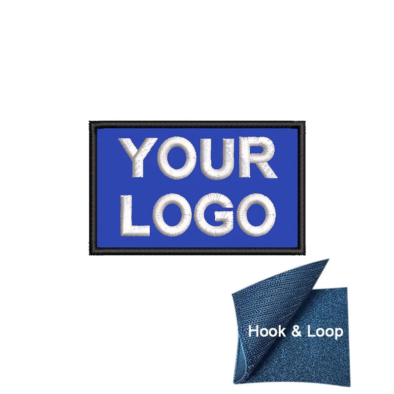 1PC 8x5cm Custom Name Tags Embroidered Patch Personalized Stripes Badge Number  Text Badge Iron On Backing Hook & Loop Backing
