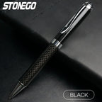 STONEGO Carbon Fiber Signature Pen, Premium Metal Gel Ink Pens Micro Point 0.5mm Black Ink Smooth Writing Ball Pen
