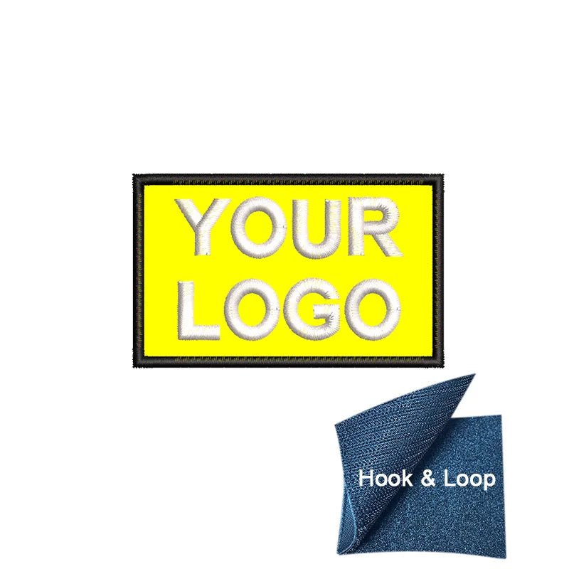 1PC 8x5cm Custom Name Tags Embroidered Patch Personalized Stripes Badge Number  Text Badge Iron On Backing Hook & Loop Backing