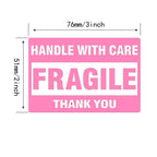 60 Pcs Black Pink 2" x 3" Fragile Stickers for Shipping and Moving "Please Handle with Care " Warning Stickers Fragile Labels