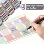 5 sheet/set Sticky Notes Bible Index Tabs Morandi Boho Theme Laminated Bible Tabs Studying Bible Index Memo Pads