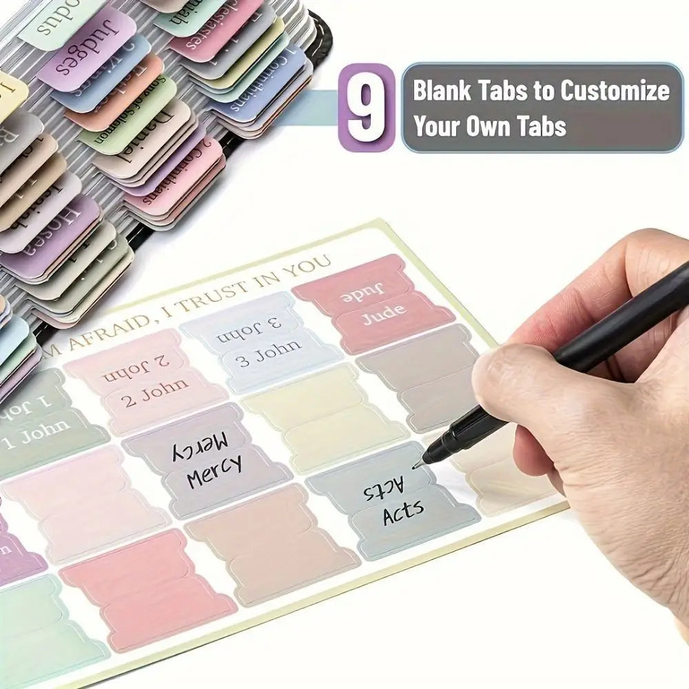 5 sheet/set Sticky Notes Bible Index Tabs Morandi Boho Theme Laminated Bible Tabs Studying Bible Index Memo Pads