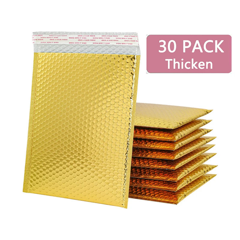 Holographic Pink Bubble Mailers Self Seal Padded Envelopes Waterproof Shipping Bags for Small Business
