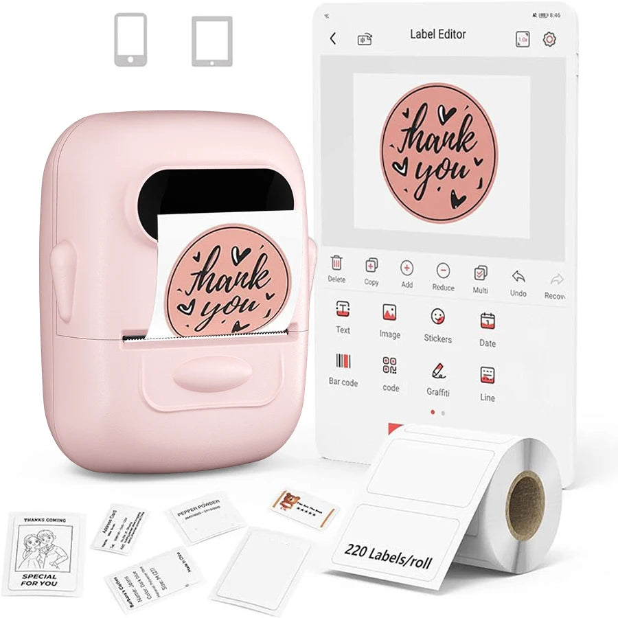 Marklife Thermal Label Printer P50 Protable Bluetooth Wireless Self-Adhesive Printer Tag Price Machine for Office School Kitchen
