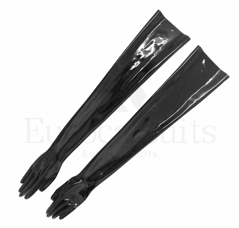 latex fetish gloves women  gummi wetlook long opera sexy glooves