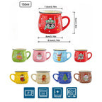 150ML Ceramic Christmas Mugs Cartoon Santa Style Cute Elk Snowman Mousse Cup for Office Home Breakfast Milk Mug Kids Xmas Gifts