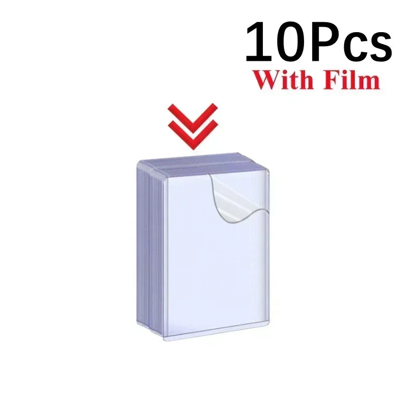 50/1Pcs Transparent Card Sleeve with Protective Film Clear Card Holder Idol Photo Game Baseball Card Holders Cover 35PT 3"x4"