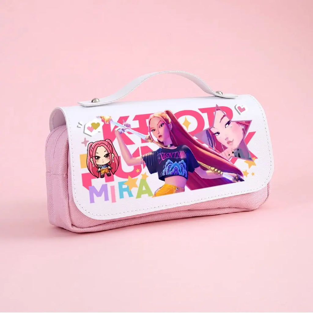 Kawaii Cute Cartoon Anime Pencil Bag Multi-Compartment Stationery Pouch with Handle Portable Pen Case for School & Travel