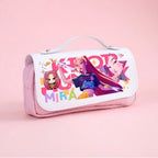 Kawaii Cute Cartoon Anime Pencil Bag Multi-Compartment Stationery Pouch with Handle Portable Pen Case for School & Travel