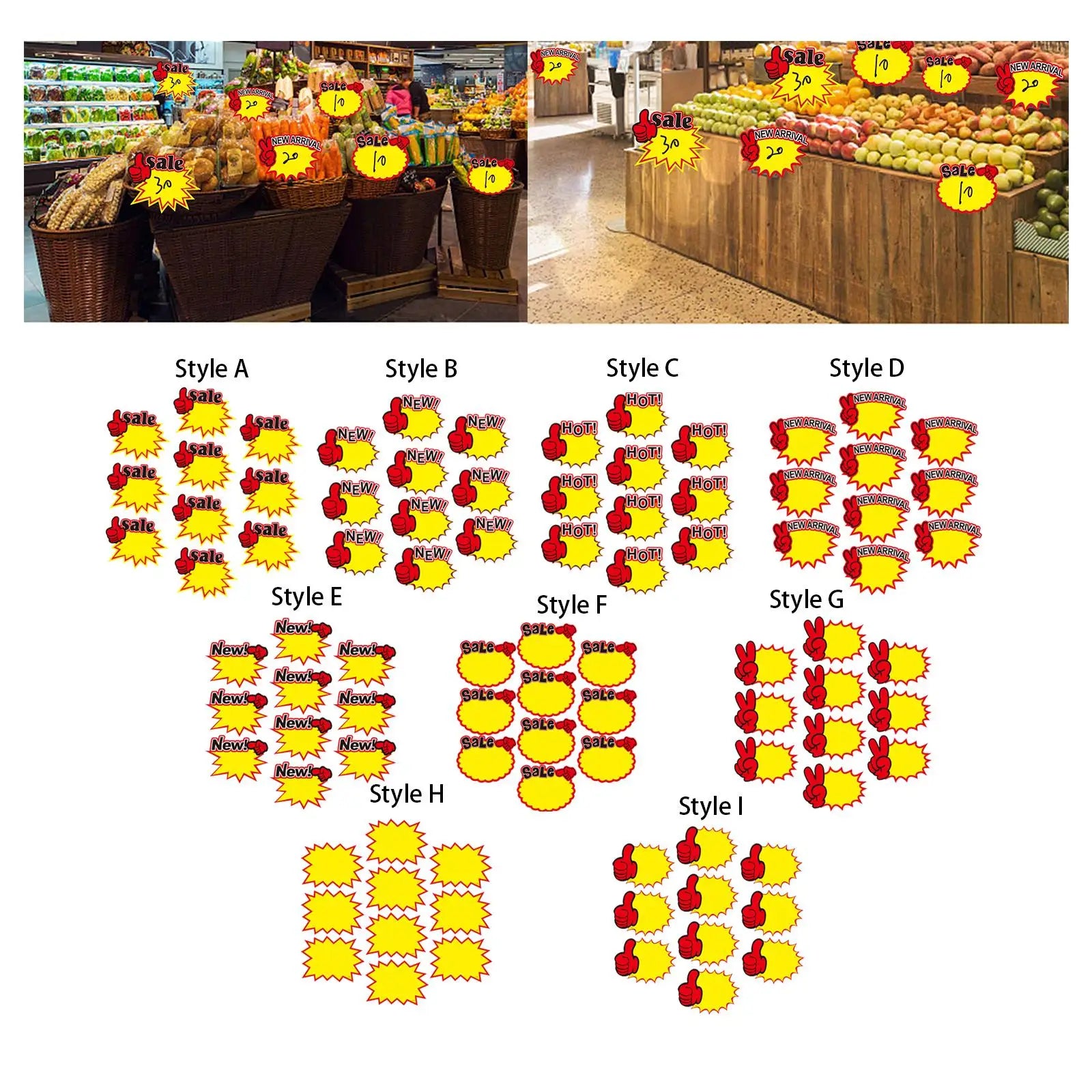 10x Price Tag Label,Blank Discount Shop Pricing Sign Tag,Supermarket Advertising