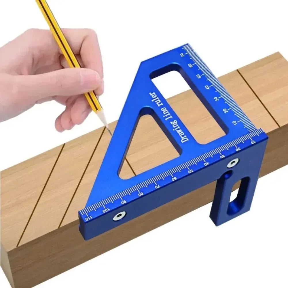 Miter Triangle Ruler Aluminum Alloy Woodworking Square Protractor High Precision Layout Measuring Tool for Engineer Carpenter