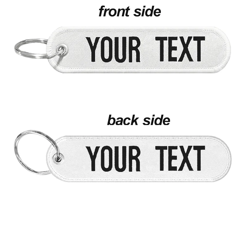 Personalized Keychain with Name Patch, Embroidery Text, Key-Ring Accessory for a Tag Customized Gift
