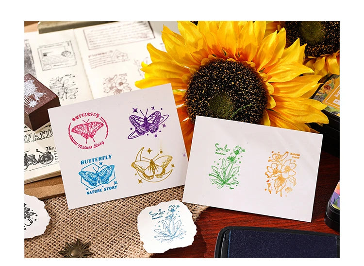 Multicolor Self-Inking Stamp Ink Pad for Planners Art Scrapbooking Student School Supplies Colorful Stationery Accessories