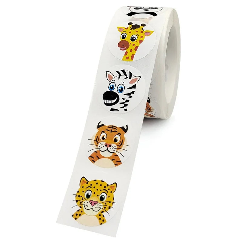 100-500pc Stickers Rolling Animal Roll Stickers Small Cute Game Sticker DIY Gift Sealing Label Decoration