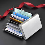 Stainless Steel RFID Anti-Theft Card Holder, Ultra Thin Anti-Demagnetization Metal Wallet, Portable Credit Purse for Men Women