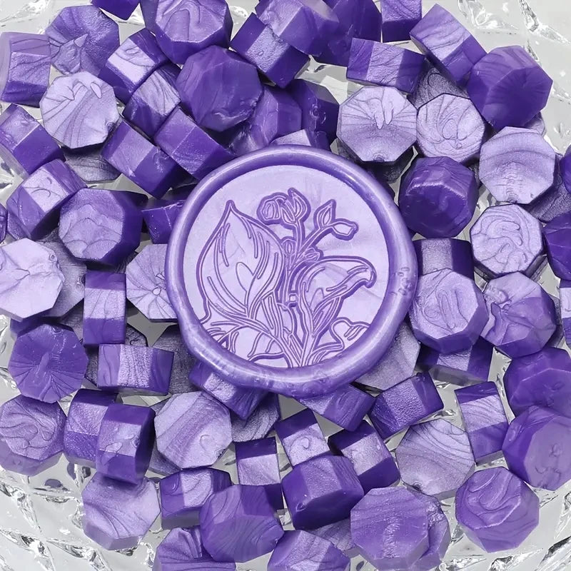 100pcs/bag Octagonal Sealing Wax Beads for Wax Stamps is Suitable for Wedding Invitations, Envelope Cards, Christmas Gift
