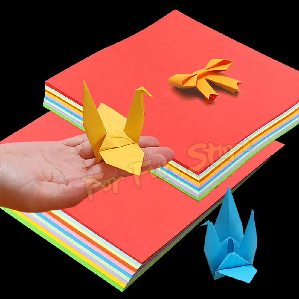 For Fun 10 Colors 100 Sheets Double Sides Colored Paper 20x20cm Square Origami Children's Handmade Origami DIY Paper Cutting
