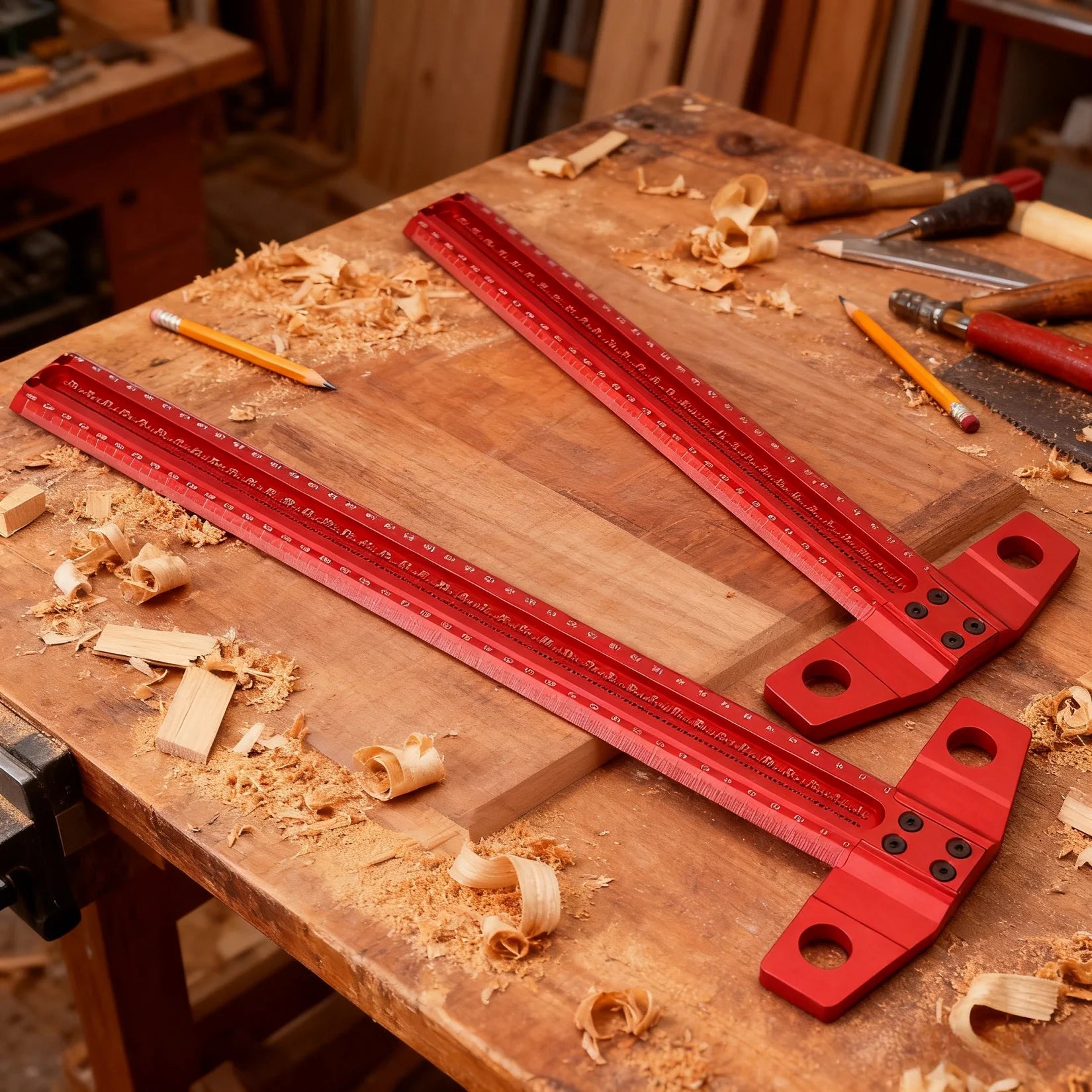 60/300/400/500mm Efficient and Precise Woodworking Multi Specification Aluminum Alloy T-shaped Ruler Marking Gauge