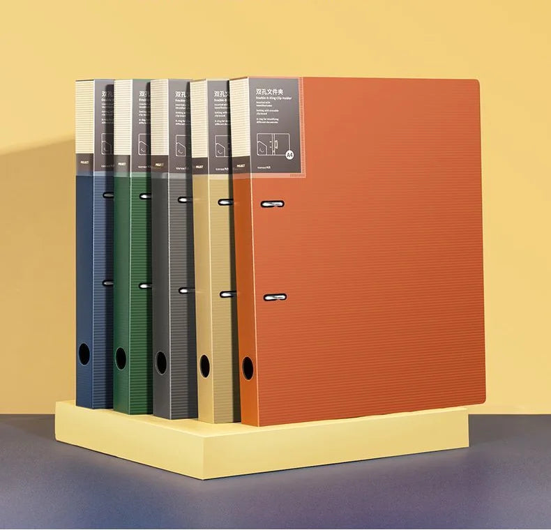 3 Hole Ring Binders File Folder Loose-leaf Binder Morandi Color Waterproof Document A4 Paper Storage