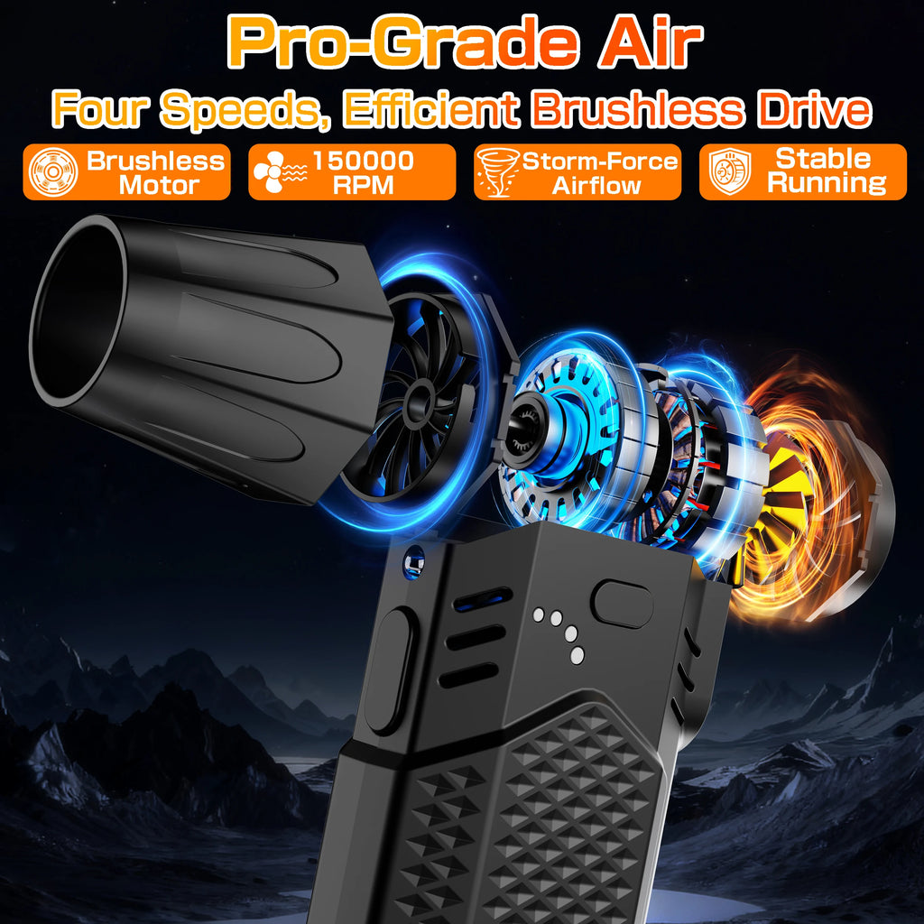 Computer Keyboard Vacuum Cleaner Powerful Turbo Fan Violent Jet Blower Cleaning Tools Air Duster Hair Dryer Electric for Car Camera Home Outdoors Camping Truck RV Universal