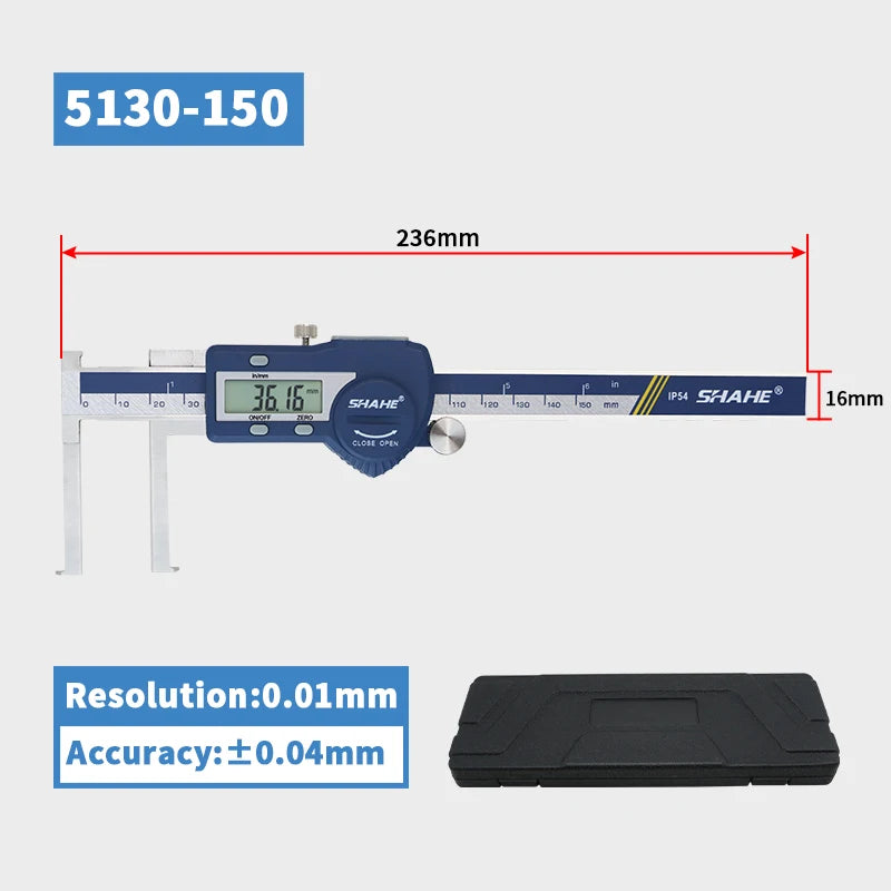 Shahe 8-150/13-200/15-300mm Digital Inside Groove Caliper with Knife Edge Micrometer Digital Caliper