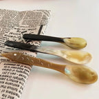 Water Buffalo Horn Spoon Exquisite Western Cuisine Spoon Kitchen Tools Creative Dessert Spoon Long Handled Spoon Horn Products