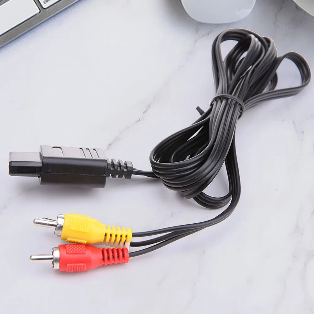 1.8m AV Audio Cable Composite Video Cord 6 Feet Line Compatible with Nintendo 64/N64/GameCube/NGC SNES SFC TV Game Console