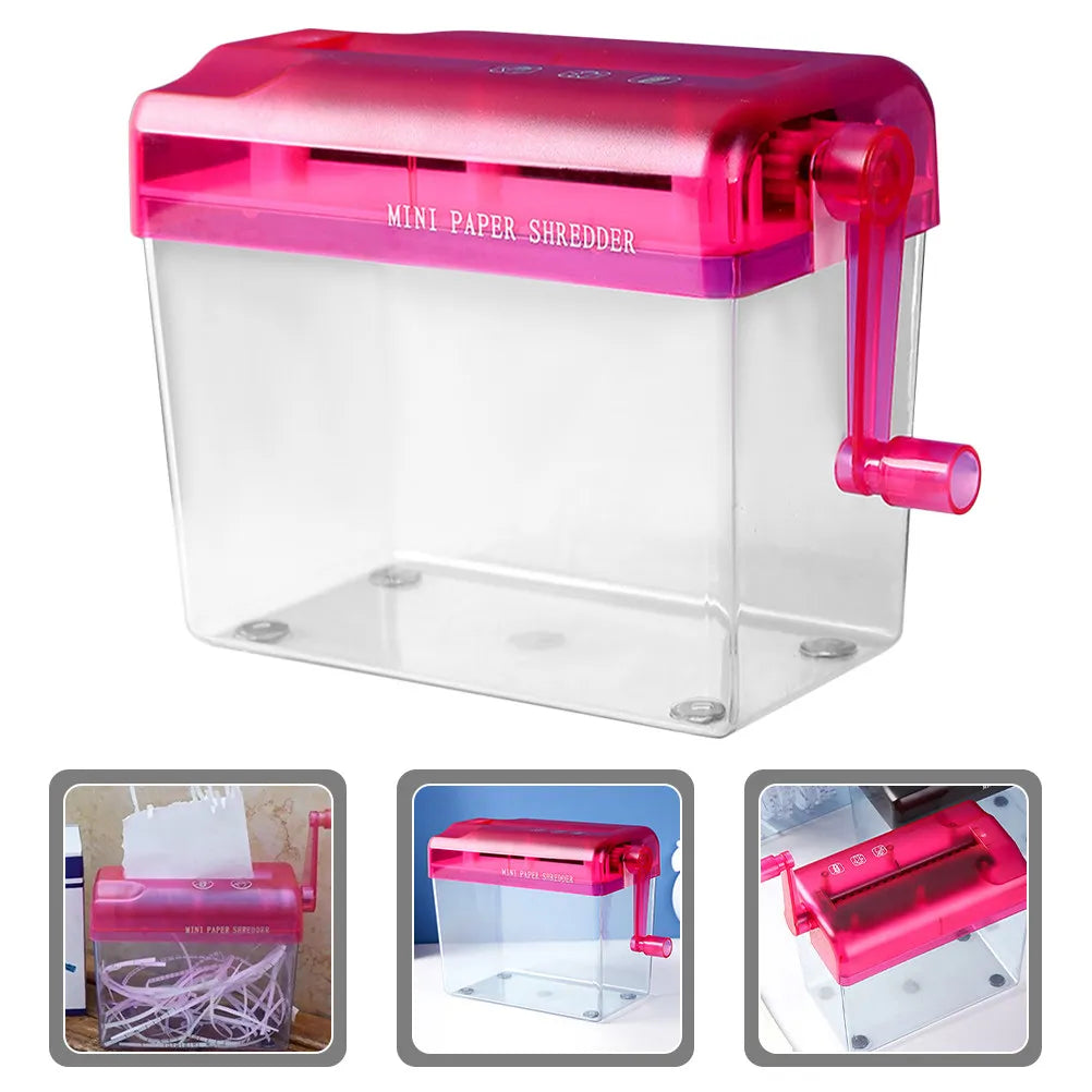 Small Manual Shredder Portable Hand Operated Paper Shredder for Confidential Document Destruction Office Supply Household School