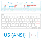 (Us American Version) Translucent Gray Mbp Suitable for Apple Mac Book Keyboard Stickers, Translucent Protective Stickers, Compatible with 13- 16inch MacBook Air/Pro