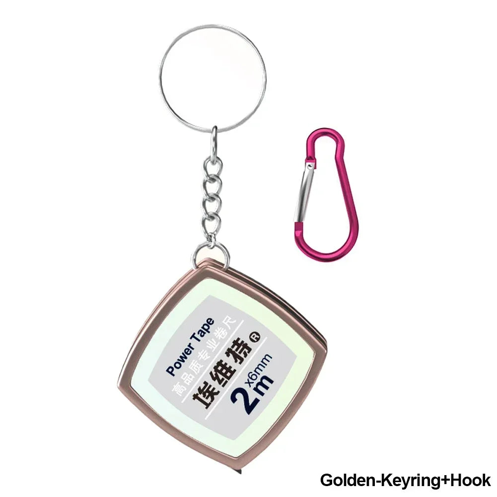 Key Ring Tape Measure Keychain Gauging Tools Retractable Ruler Pull Ruler Measuring Tools Stainless Steel Portable