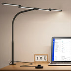 LED Ultra Bright Eye-Caring Desk Lamp 24W Stepless Dimming Flexible Gooseneck Clip-on Office Architect Desk Lamp PC Screen Lamp