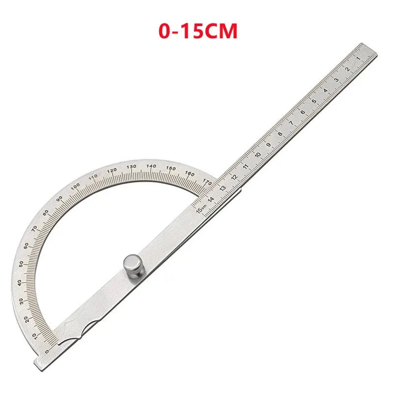 180 Degree Protractor Metal Angle Finder Angle Ruler Woodworking Tools Measuring Ruler Angle Meter Stainless Steel Goniometer