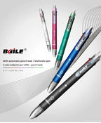 5-Color 0.7mm Ballpoint Pen And 0.5mm Automatic Pencil 6-in-1 Set Creative Writing Office And School Tool