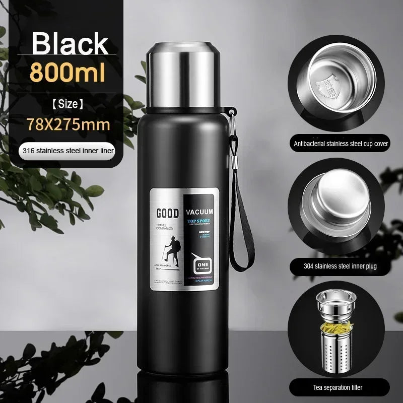 Large Capacity Cold Thermal Thermos Tumbler Stainless Steel Insulated Tea Coffee Water Bottle Insulation Flask Pot Travel Mug