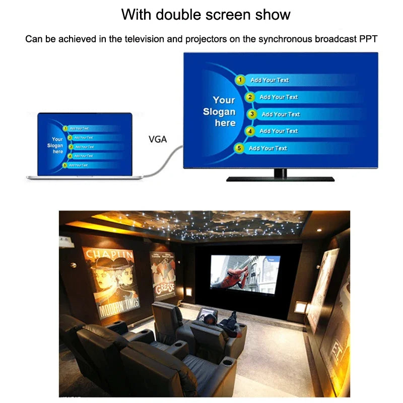VGA 3 5 Cable Male To Male High Definition Computer Projector Monitor Video Data Cable With Magnetic Ring