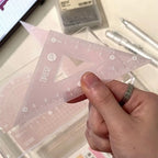 4PCS/Set 15/20CM Jelly Ruler Set Transparent Measuring Stationery Set Square Thickened Straight Ruler Student Gift