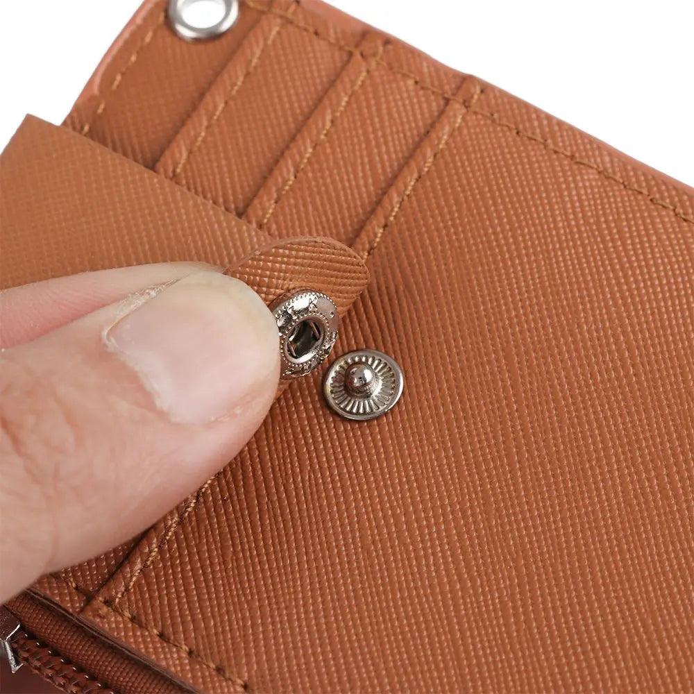 Portable Leather Business ID Card Credit Badge Holder Coin Purse Wallet Keychain