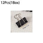 12Pcs/1BOX Binder Clip Clamps Long Tail Combination Folder Bookmark Paper Ticket Clips Effortless School Office Supplies