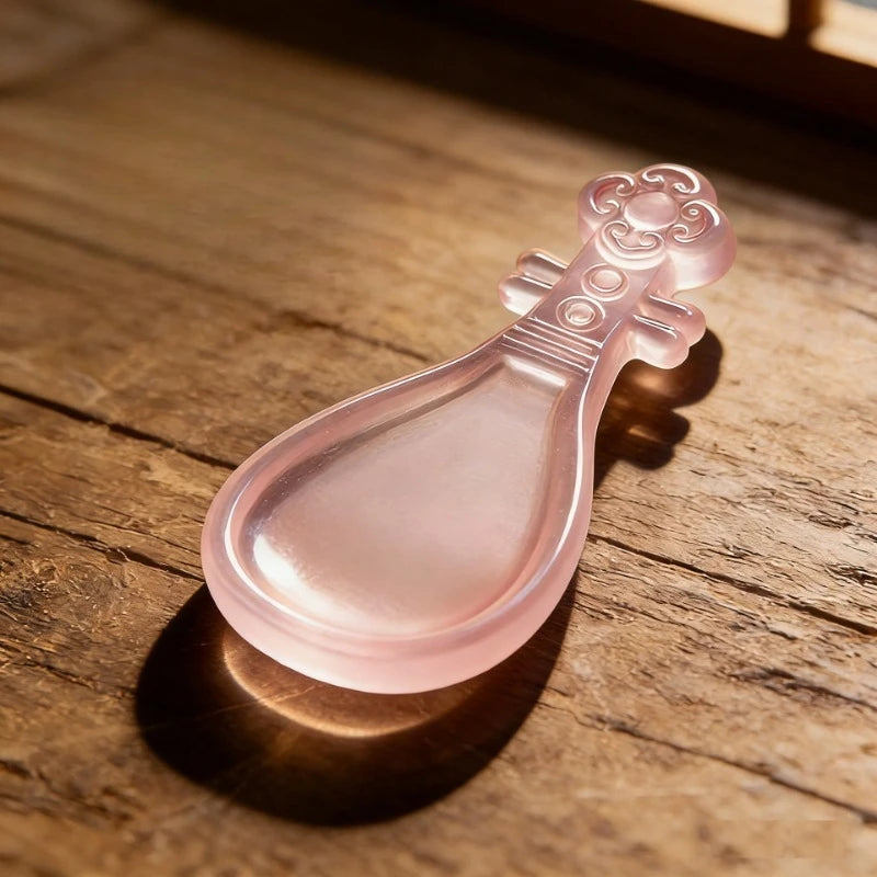 Lute and Guqin Shaped Ink Dish with Lid Chinese Calligraphy Ink Stone Traditional Stationery for Students