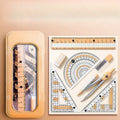 Ruler 8-piece Set Student-specific Compass Measuring Angle Ruler Triangle Ruler Ruler  Full Set of Ruler Stationery Gift Package