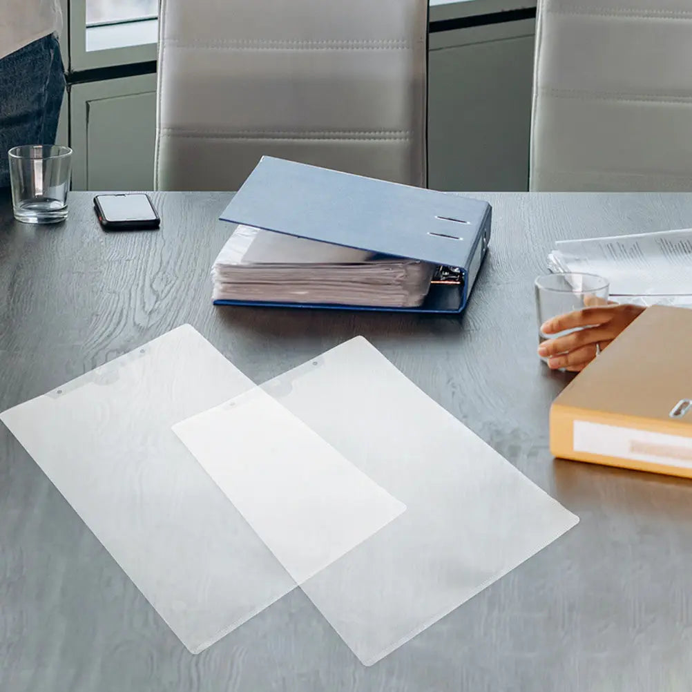 24Pcs Clear PP Plastic File Folder Sleeve Hanging Document Organizer for Office Study Paper Storage Portable File Container