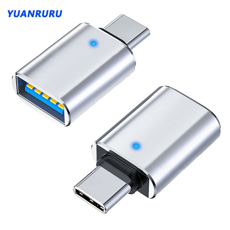 Type C To USB 3.0 Adapter Metal Charging Stable Data Transmission File Reading Light for Iphone Macbook Xiaomi Samsung Connector