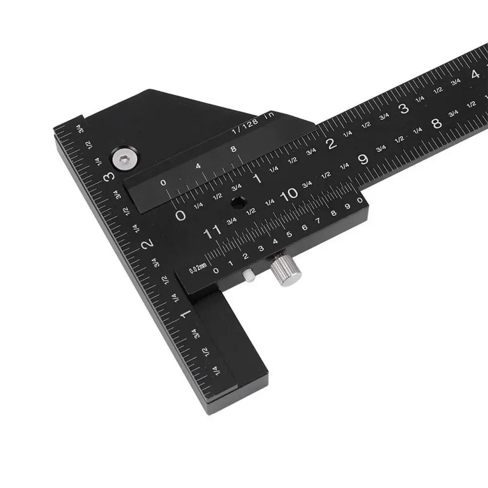 Portable 0-280mm T Shaped Ruler High-precision Accurate Scale Scribe Ruler Miter Square Aluminum Alloy Marking Gauge Tools