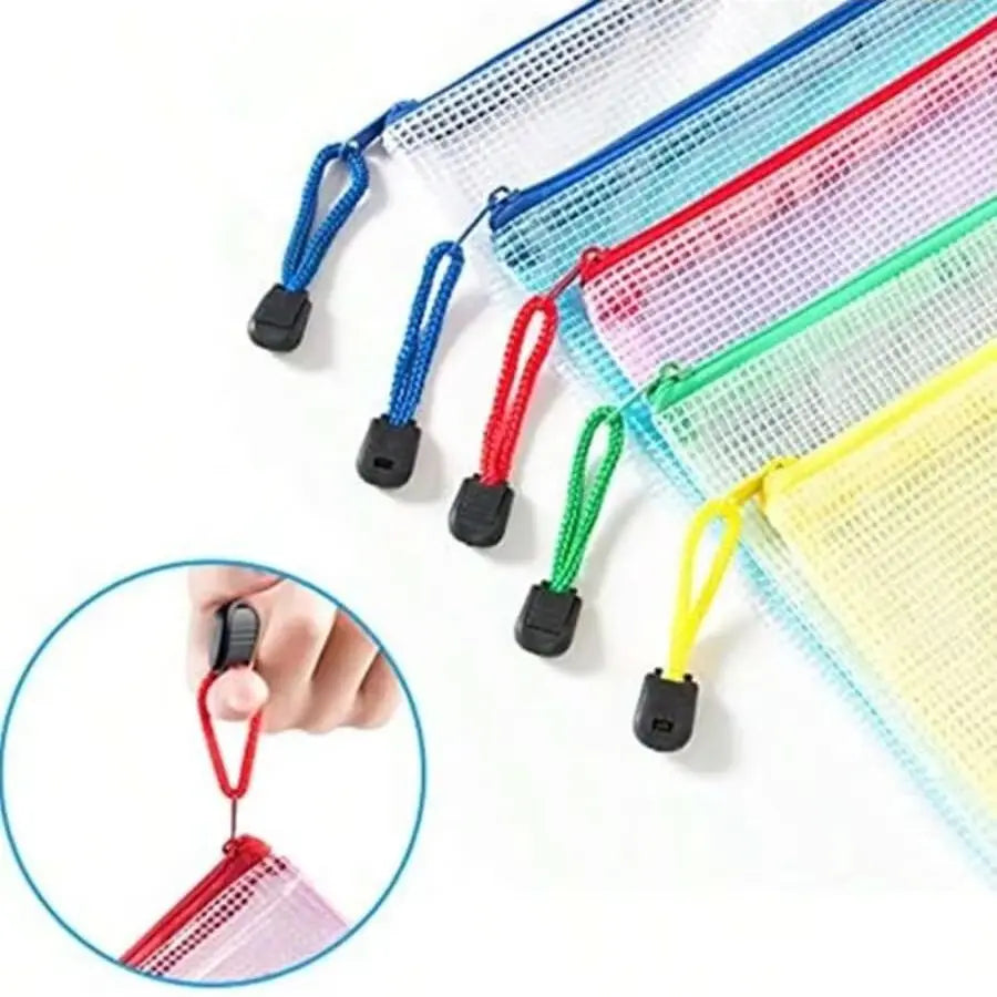 Large Capacity Waterproof A4 File Bag Zipper Document Storage Bag for Desktop Game School Textbook Suitable Office Supplies