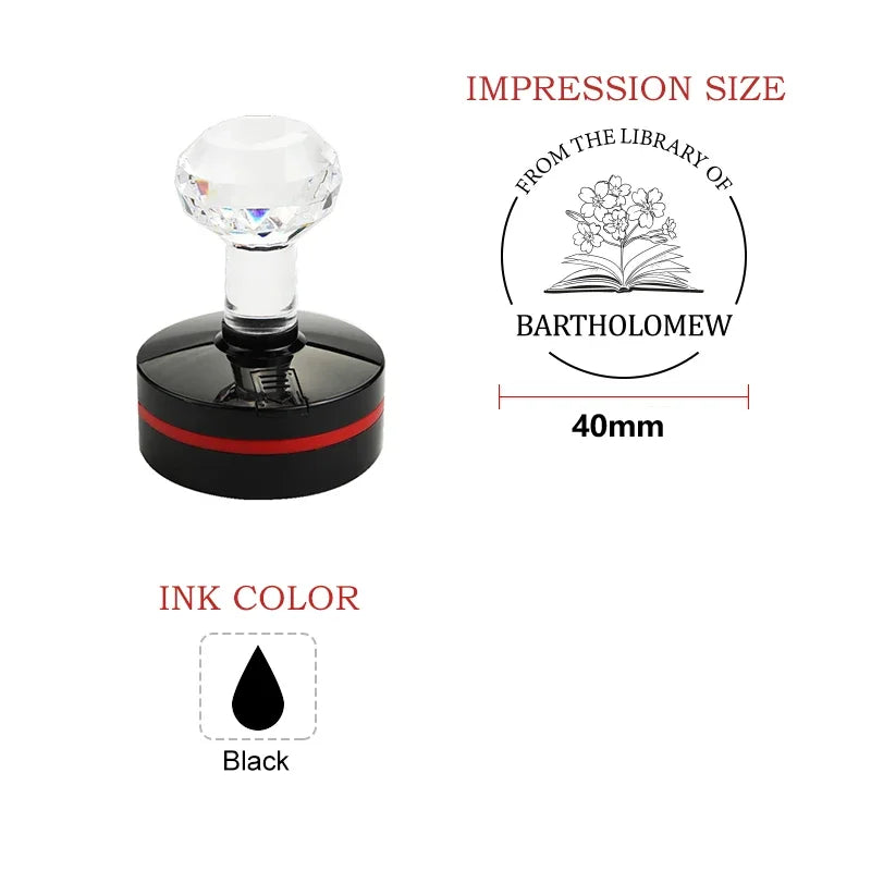 Custom Book library ink Stamp Personalized Self Inking Wedding Stamp Customized Photosensitive Seal Invitation name letter logo