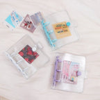 Portable Mini Handbook Glitter Notebook Pages Transparent Binder Notebook Cover Card Organizer 3 Hole Binder Clip Photo album