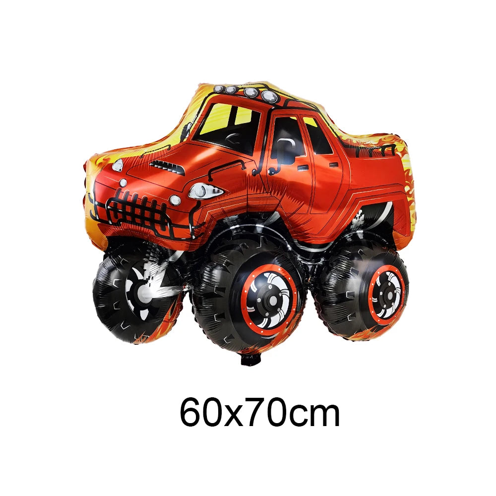 Monster Truck Party Supplies Disposable Tableware Plates Napkin Banner Tablecloth for Kids Boys 2nd Birthday Party Decorations