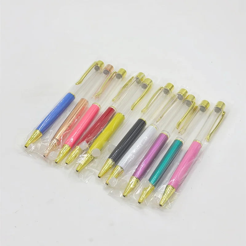 10 Pieces of Ballpoint Pens DIY Empty Pen Barrels for Handmade Quicksand Pens, Floating Flower Pens, Business Event Signature Pens, and Souvenirs